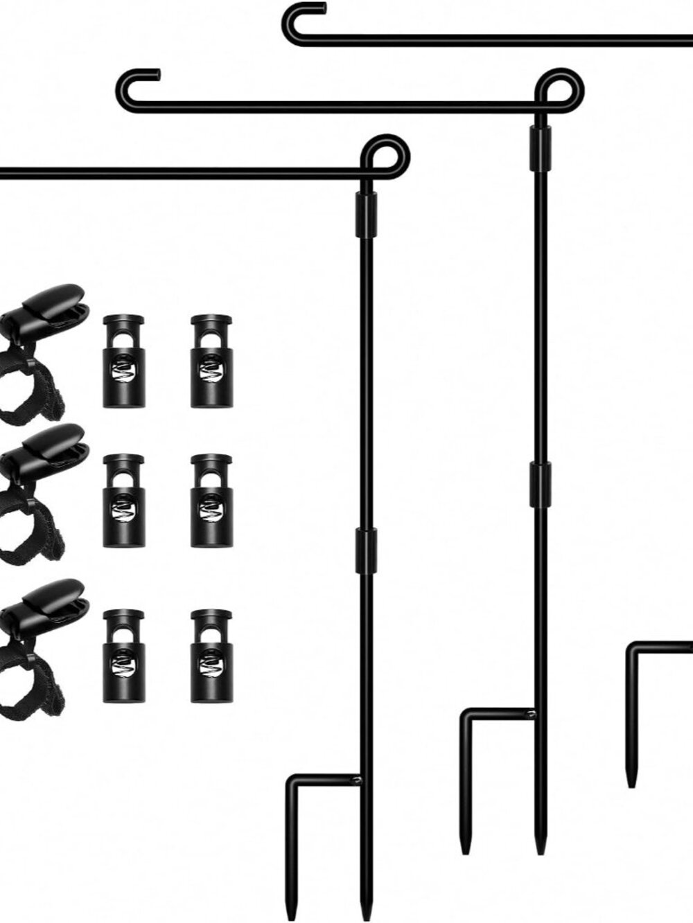 Garden Flag Stand, Premium Garden Flag Pole Holder Metal Powder-Coated Weather-P